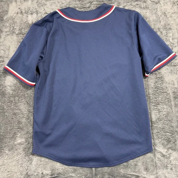 MLB Minnesota Twins Baseball Jersey Youth XXL 18 Navy Blue Button Front Logo - Picture 4 of 8